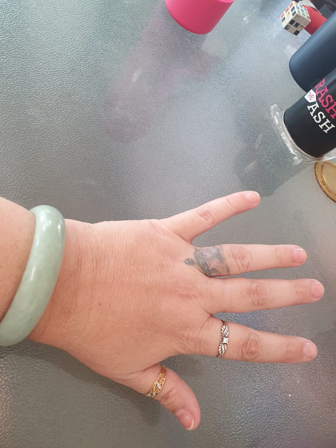 Customer photo review of Buddha Stones Natural Jade Prosperity Bangle Bracelet
