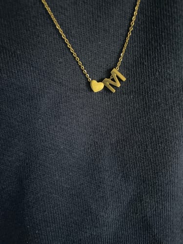 Customer photo review of Necklace With A Small Heart And A Letter