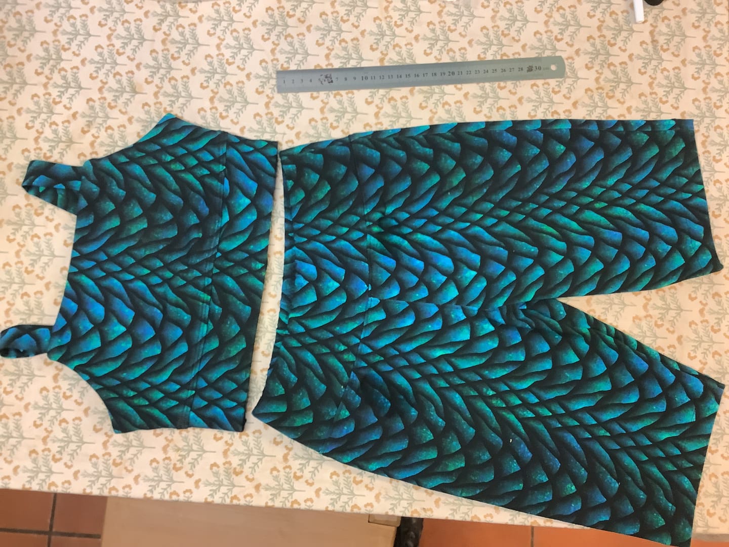 Customer photo review of Dragon Scales French Terry Fabric