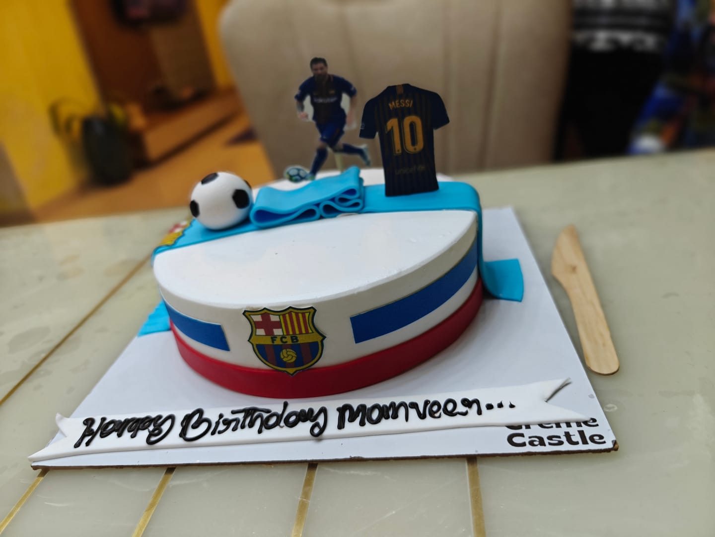 Customer photo review of Messi Jersey Cake