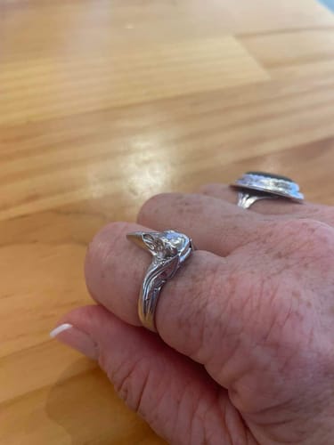 Customer photo review of Raven Skull Ring