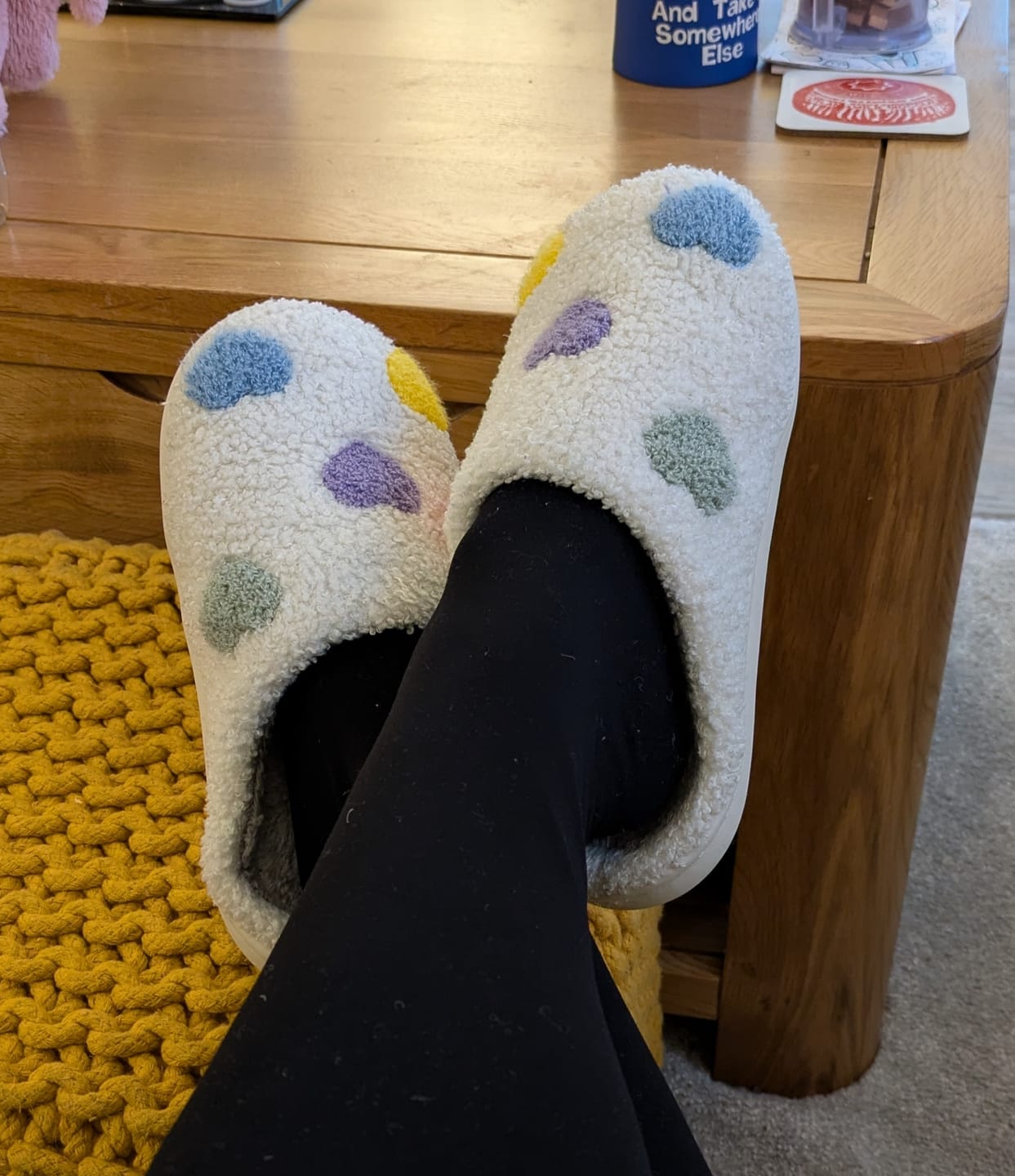 Customer photo review of Zia Colorful Heart Slippers