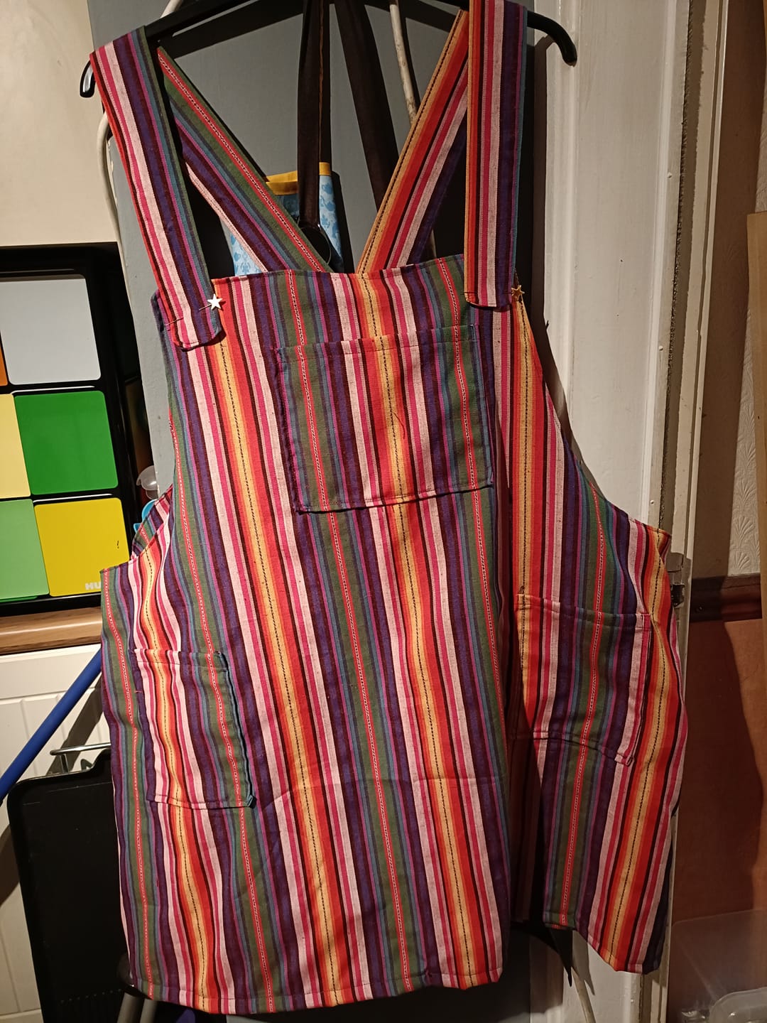 Customer photo review of Rainbow Stripes Tribal Print Recycled Jacquard Fabric