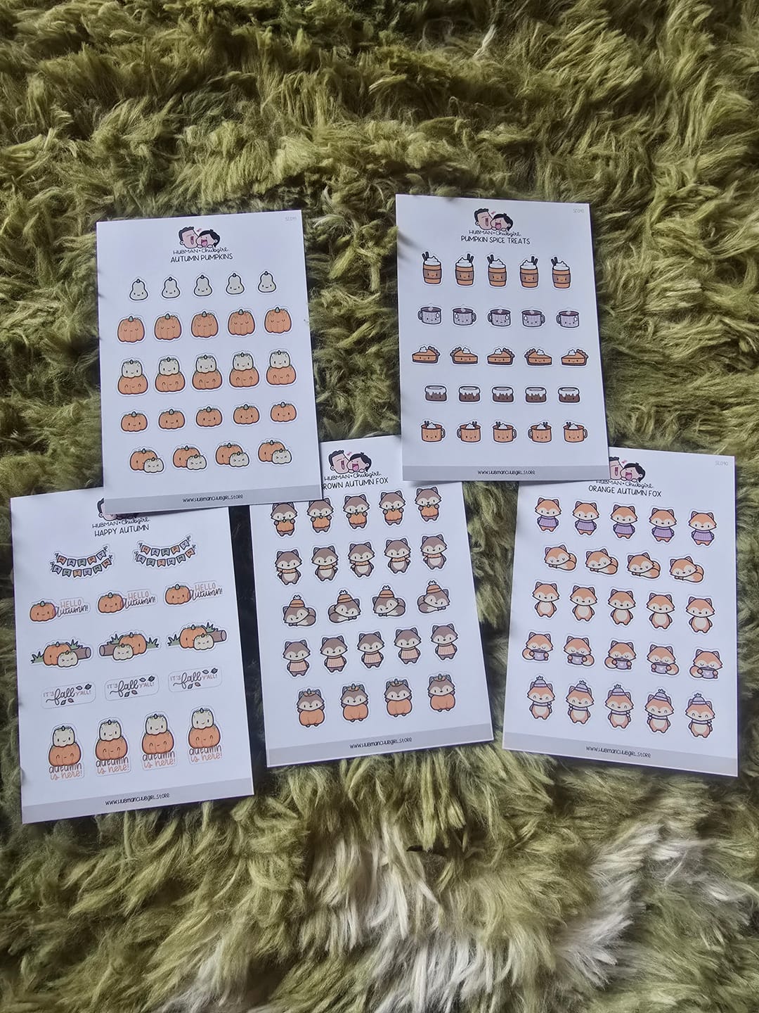 Customer photo review of Autumn Foxes Sticker Set