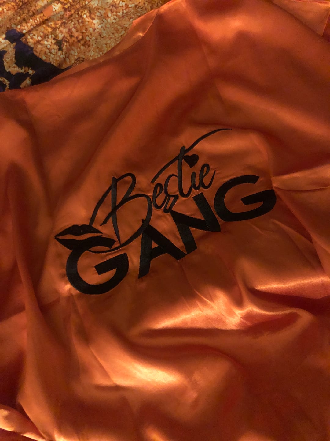 Customer photo review of Orange Silk Kimono Robe