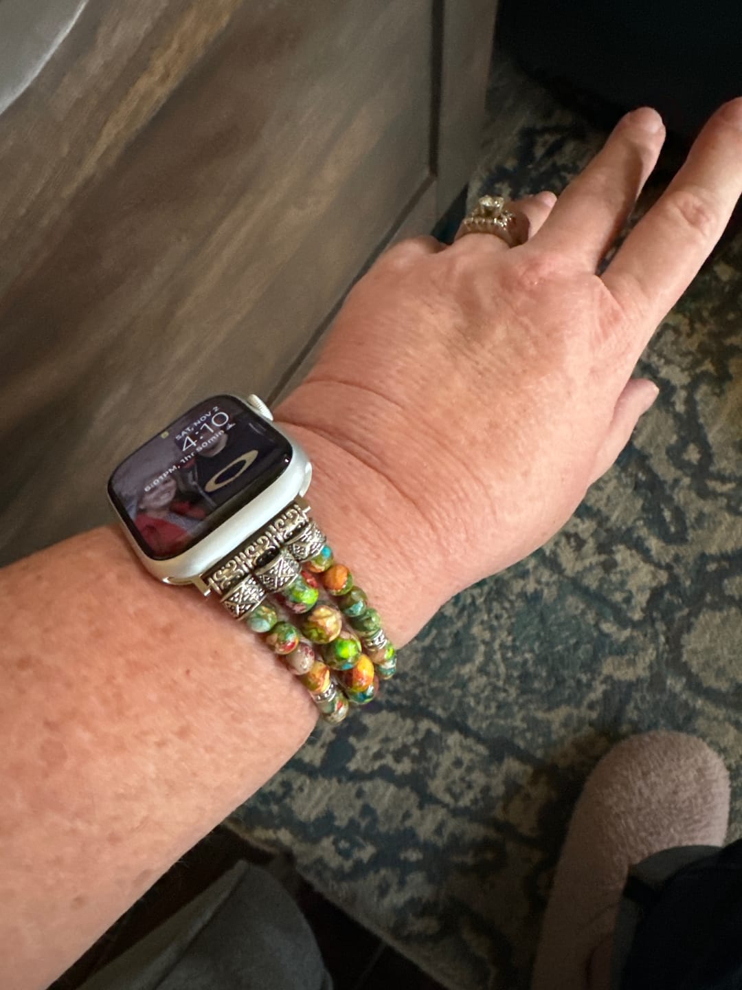 Customer photo review of Vineyard Jasper Stretch Apple Watch Strap