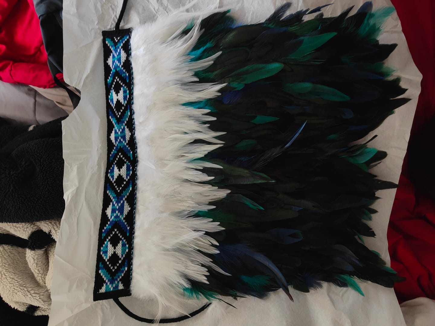 Customer photo review of Paua Blue Newborn Baby Korowai