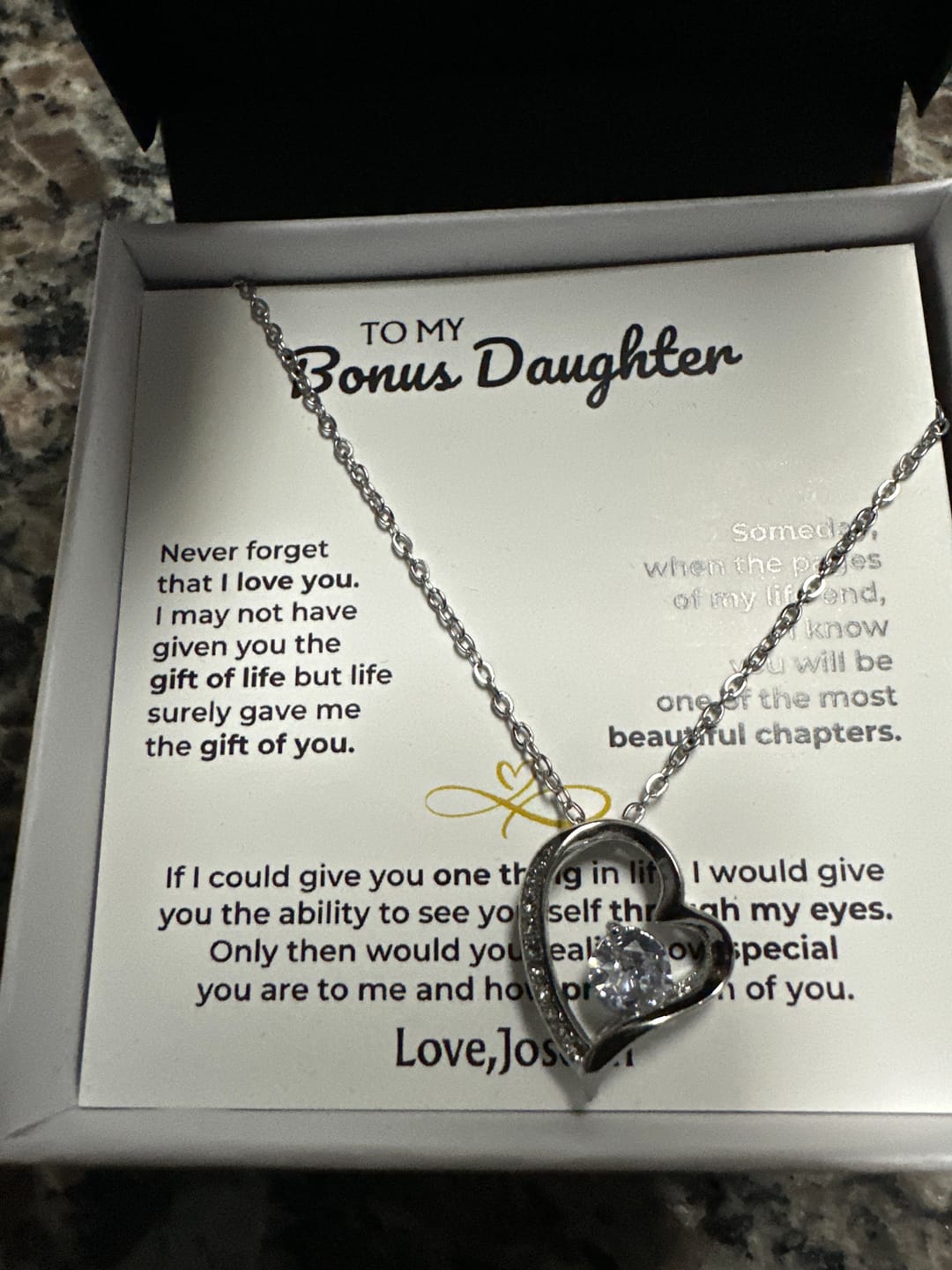 Customer photo review of To My Bonus Daughter - Forever Love Gift Set - SS598