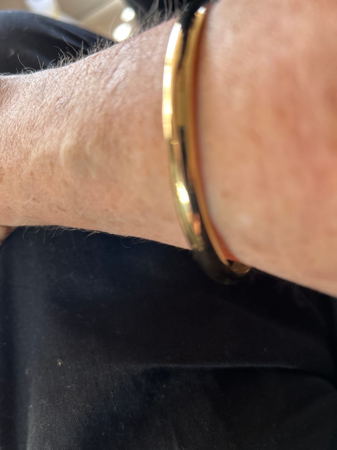 Customer photo review of Classic Chunky Gold Bangle