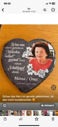 Customer photo review of Schutzengel - Individuelles Schieferherz