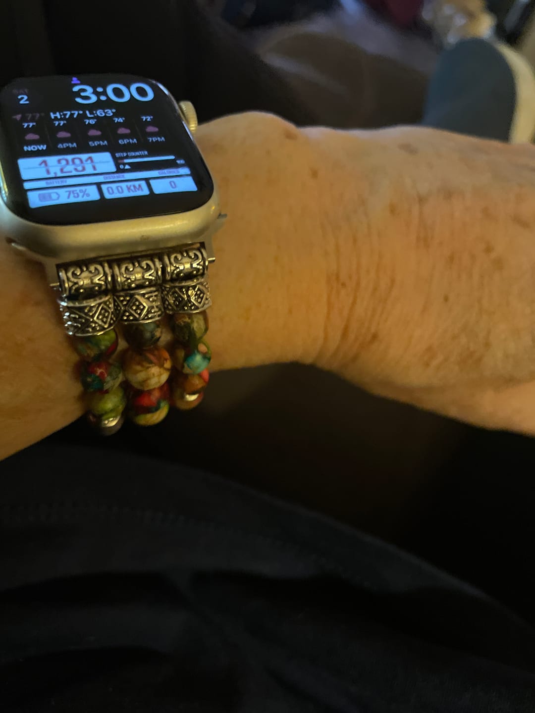 Customer photo review of Vineyard Jasper Stretch Apple Watch Strap