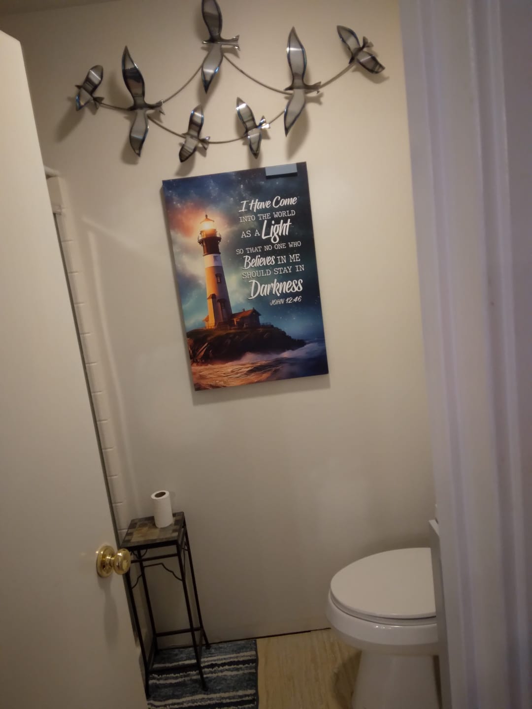 Customer photo review of John 12:46 I Have Come Into the World as a Light, Lighthouse, Wall Art Canvas