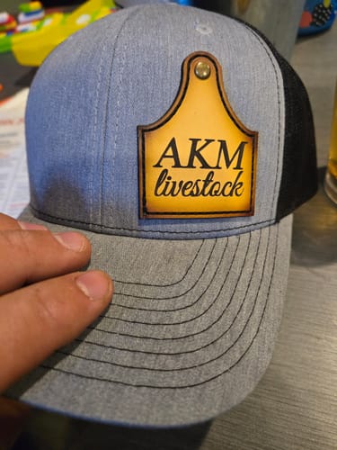 Customer photo review of Premium Custom Leather Patch Hats (Wholesale)