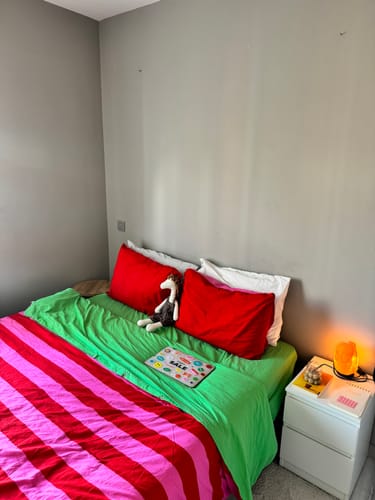 Customer photo review of Cozy Home Popping Colors Çift Kişilik Lastikli Çarşaflı Nevresim Takımı Cherie Yeşil