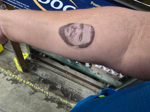 Customer photo review of Custom Photo Face Temporary Tattoo