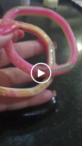 Customer video review of Pink Precious chudi Bangle 916 - 22k