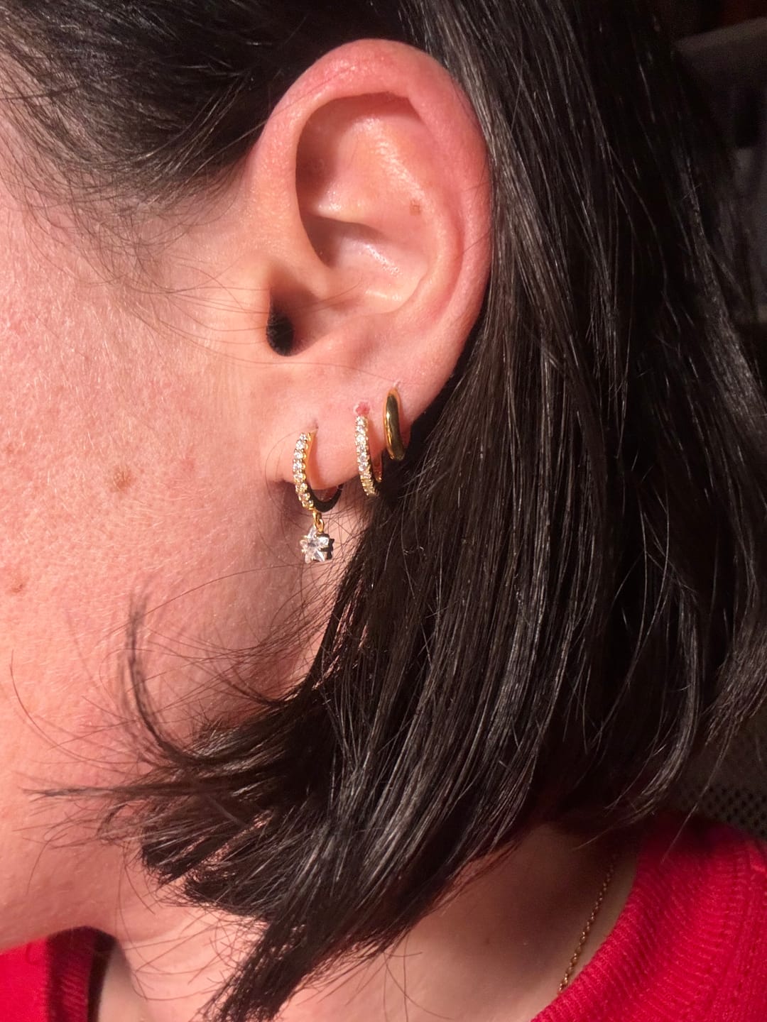 Customer photo review of Pendientes 3-Aritos