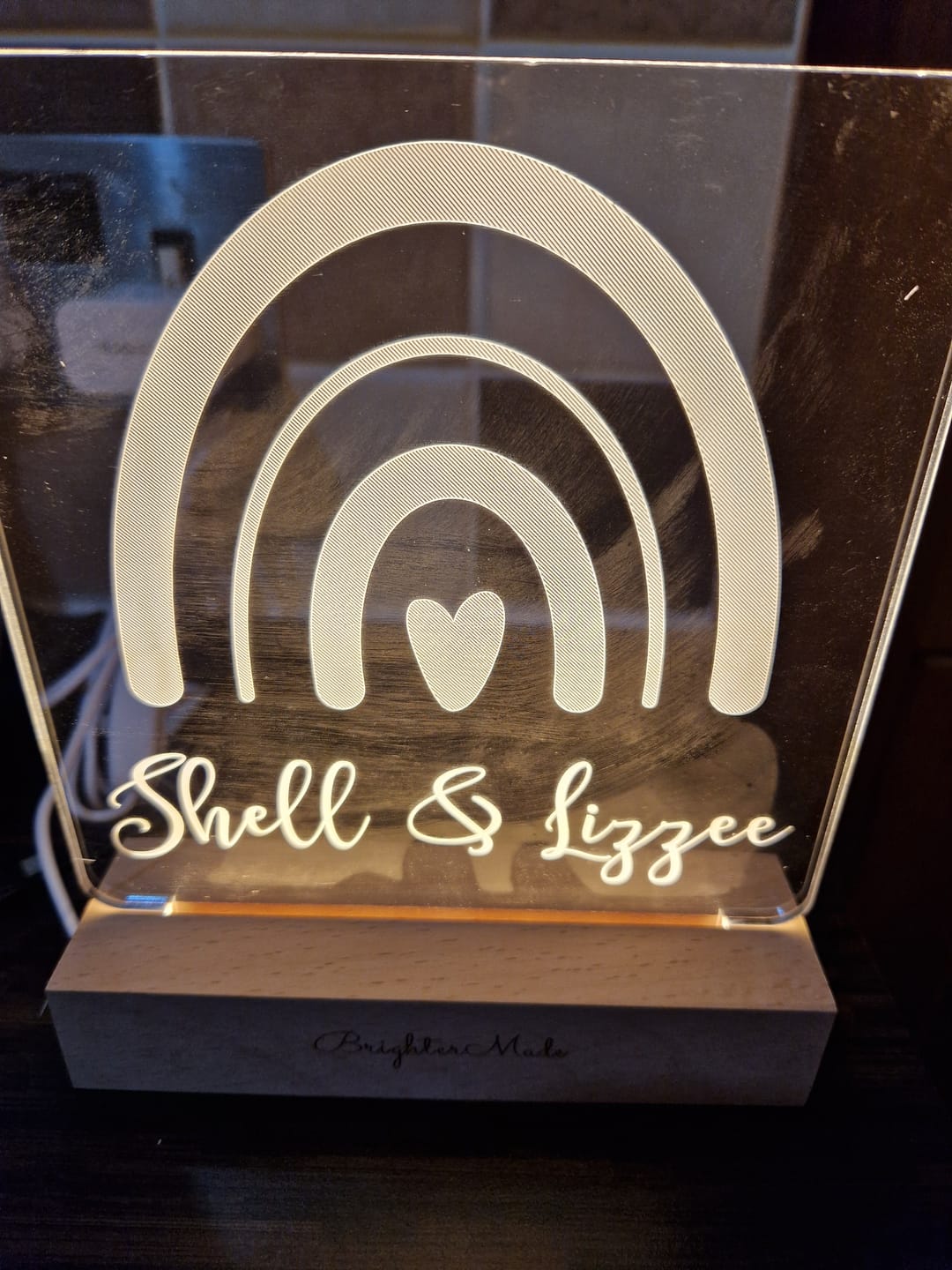 Customer photo review of Rainbow - Personalized Night Light