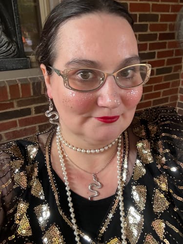 Customer photo review of Silver Glitter Freckles Makeup Patches