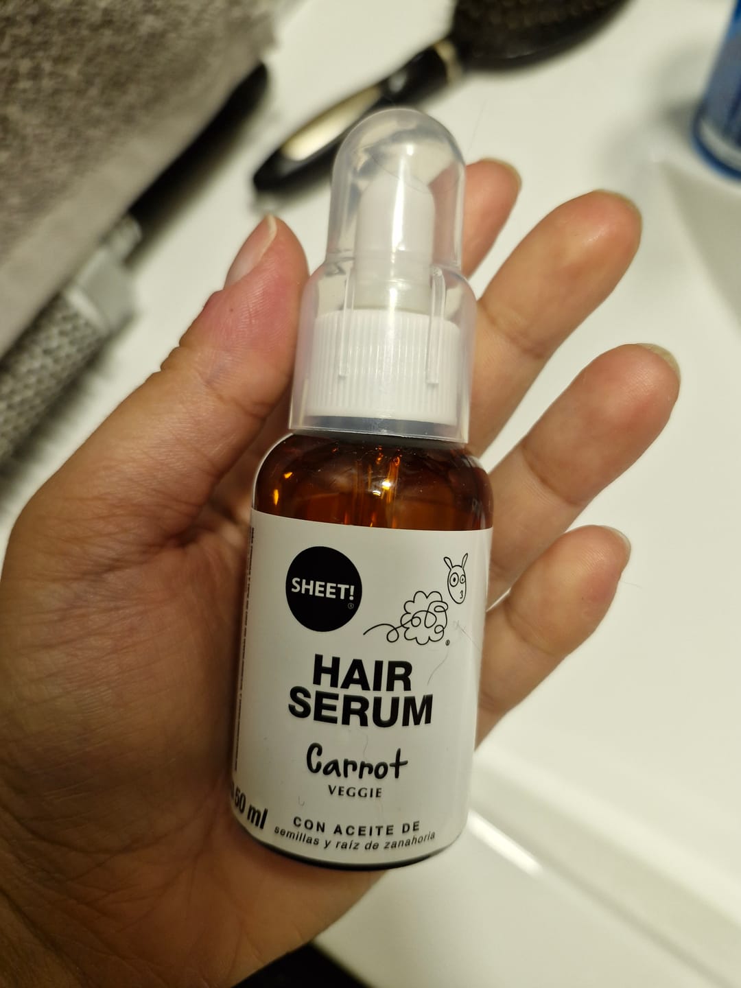 Customer photo review of Serum Zanahoria Capilar