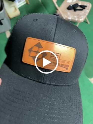 Customer video review of Custom Leather Patch Trucker Hat - Richardson 112