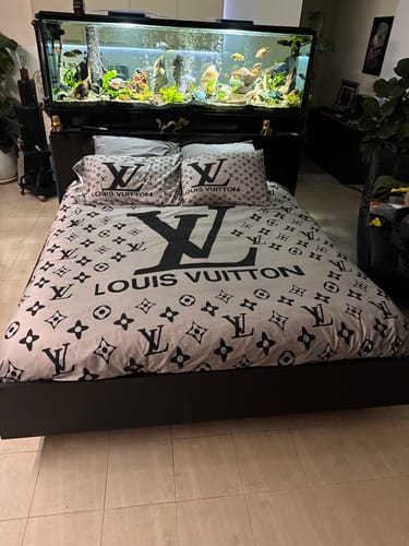 Customer photo review of Grey Monogram Louis Vuitton bed set