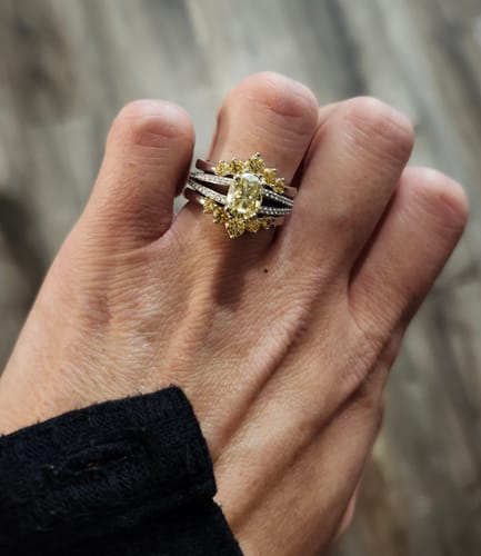 Customer photo review of 5-Stone Wishbone CZ Stackable Band in Sterling Silver