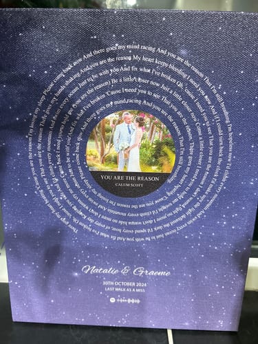 Customer photo review of Custom Music Canvas