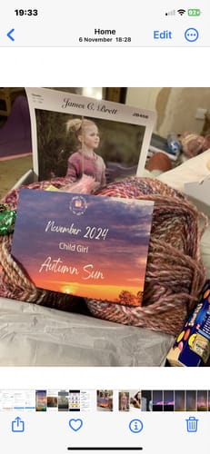 Customer photo review of Child Mystery Knitting Box