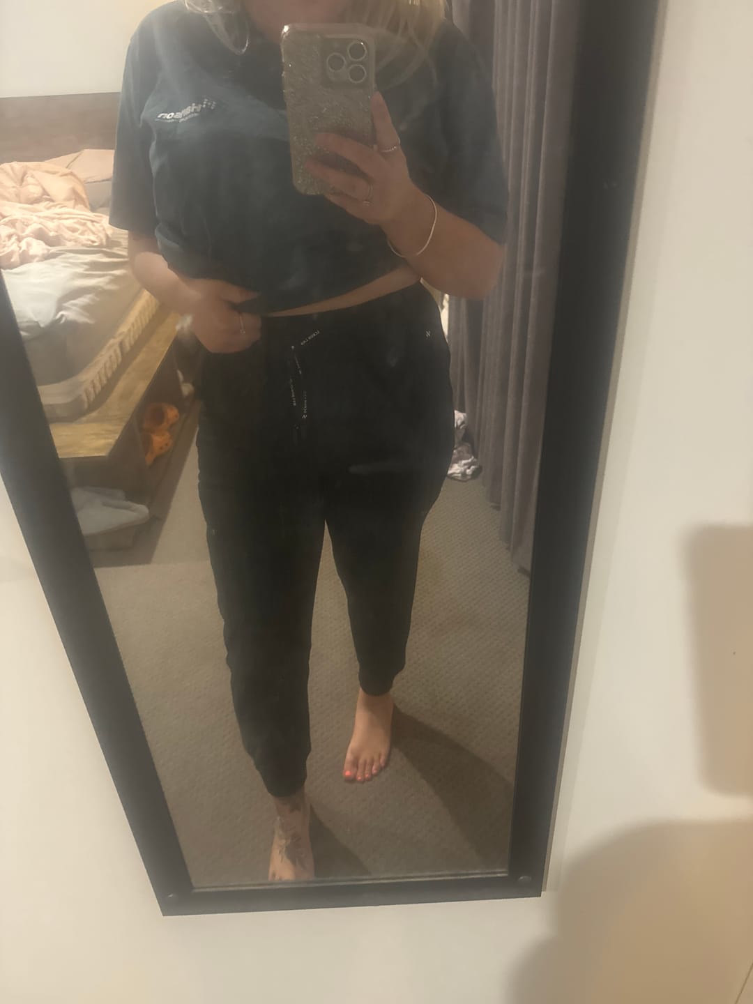 Customer photo review of LUCY High Waisted Jogger Scrub Pants  (Original SLTECH™ fabric) - Black
