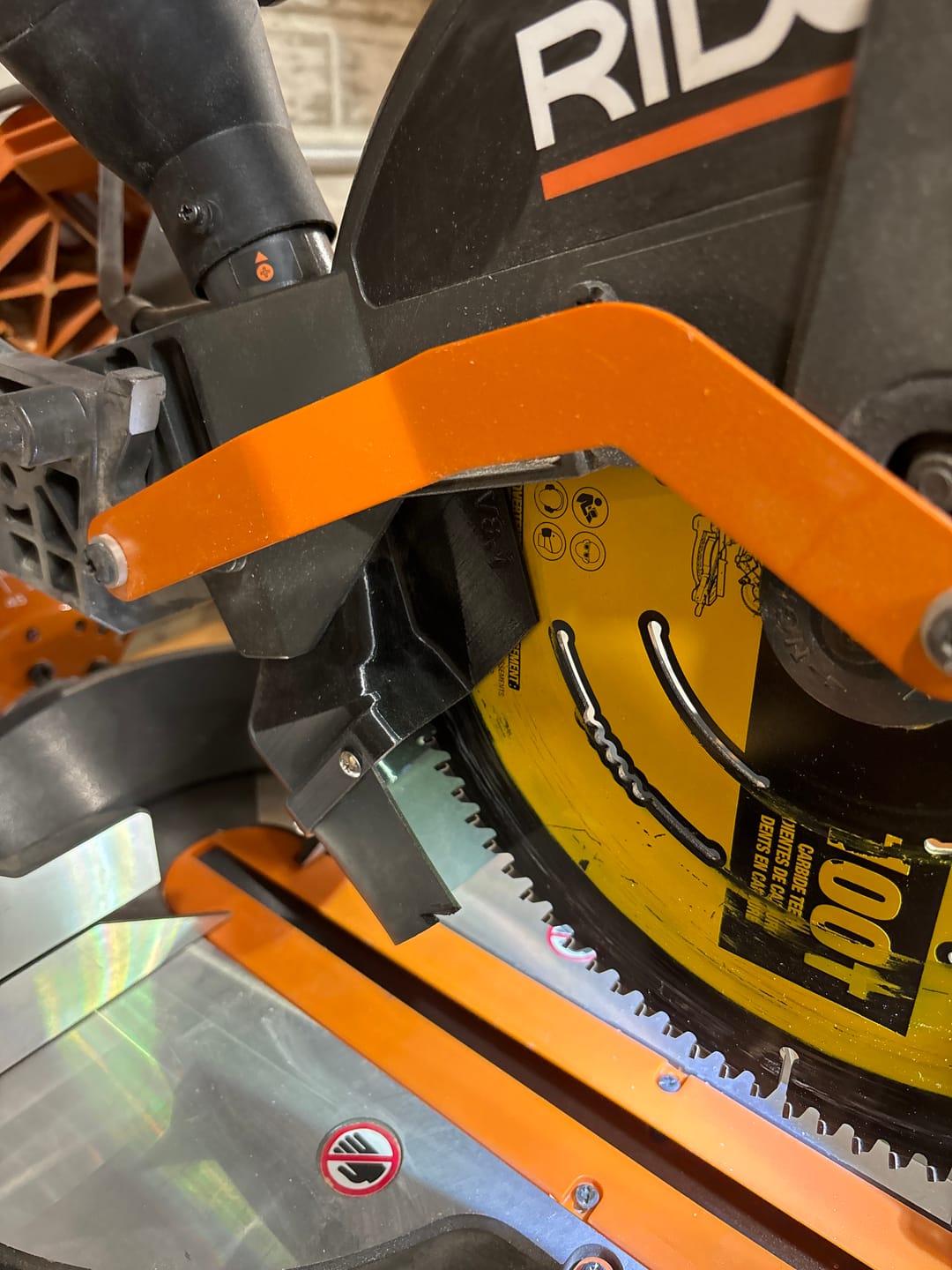 Customer photo review of Ridgid Dual Bevel Miter Saw Dust Collection