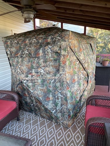 Customer photo review of VisX/VisMax See Through Hunting Blind, Pop Up Ground Deer Blind