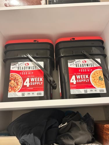Customer photo review of Emergency 1 Month Supply - 2 Bucket Bundle
