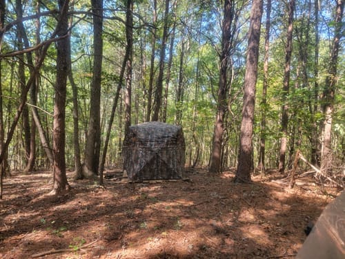 Customer photo review of VisX/VisMax See Through Hunting Blind, Pop Up Ground Deer Blind