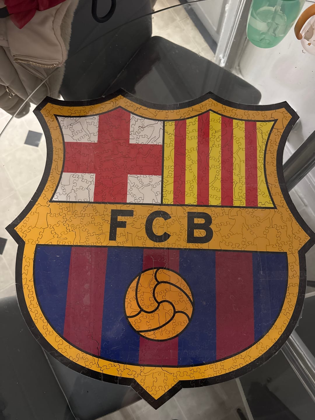 Customer photo review of Logo FC Barcelona® - Puzzle en Bois