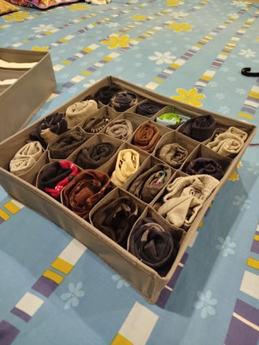 Customer photo review of Qoolish Pack of  2 Grey Drawer Organizers: Drawer Dividers
