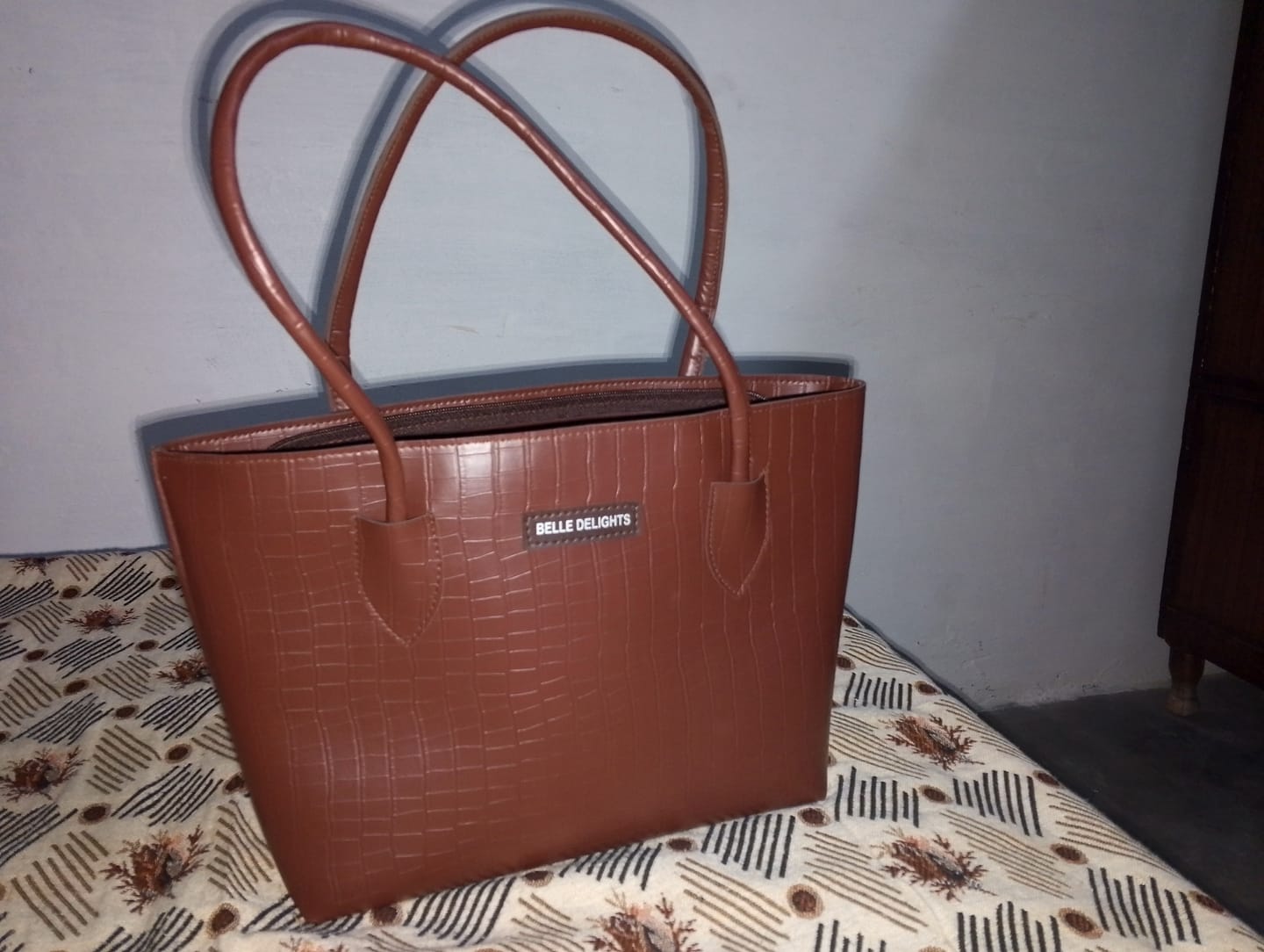 Customer photo review of Brown Belle Croc Tote Bag