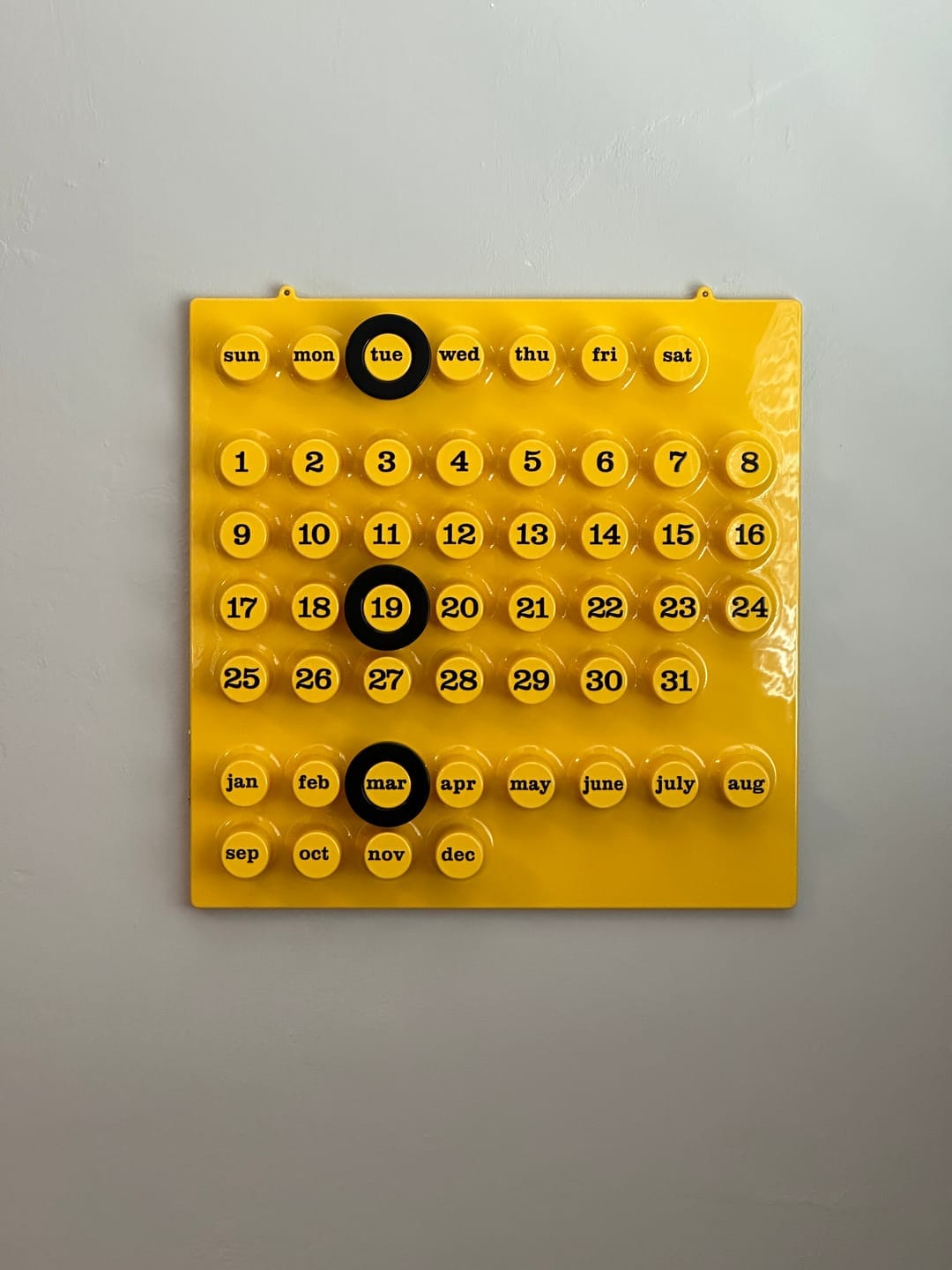 Customer photo review of Euroway Ring-A-Date Perpetual Wall Calendar