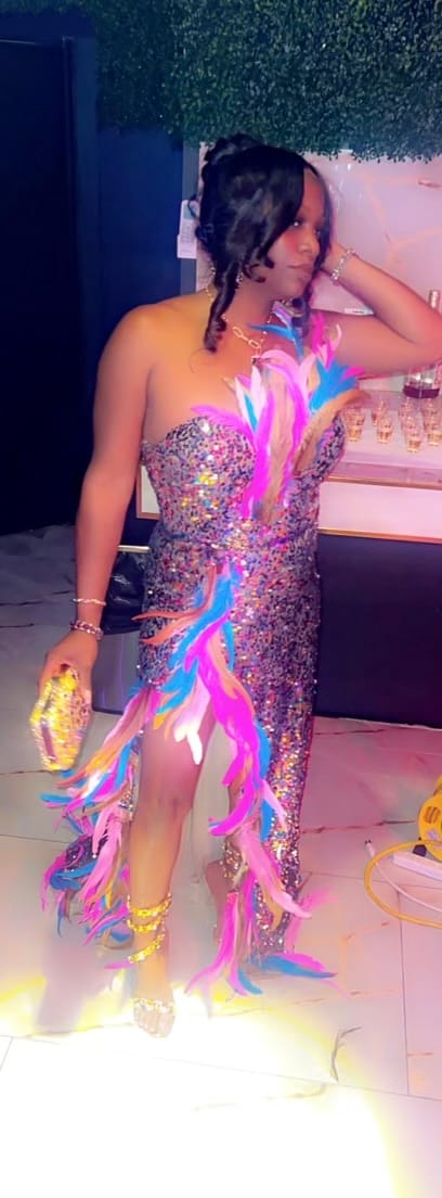 Customer photo review of Grandeur Feather Dress (Ready To Ship)