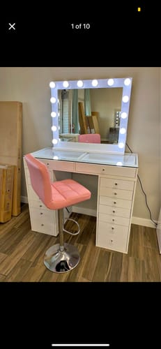 Customer photo review of Double Drawer Vanity Table "Pearl"
