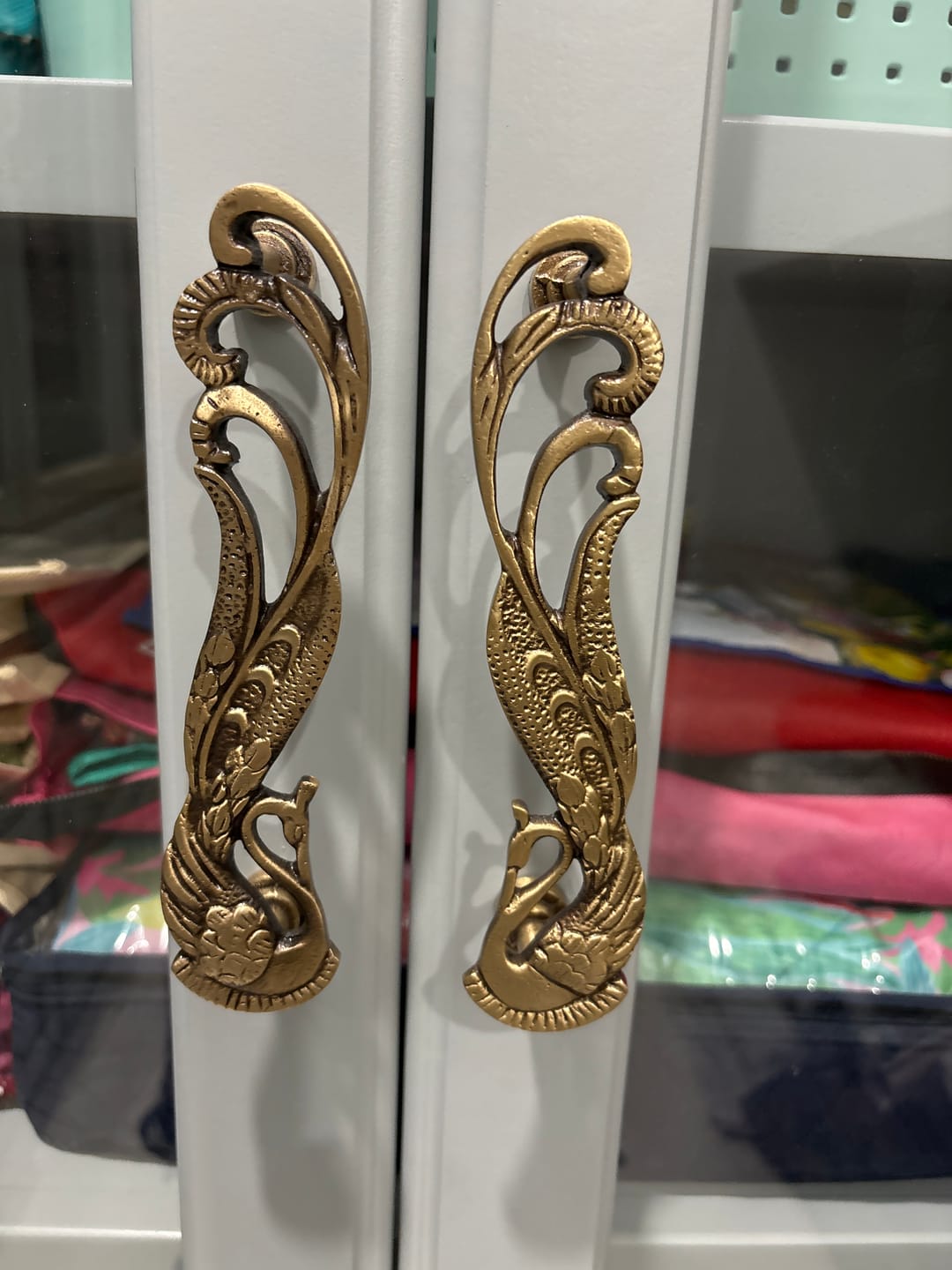 Customer photo review of Brass Antique Peacock Door handle