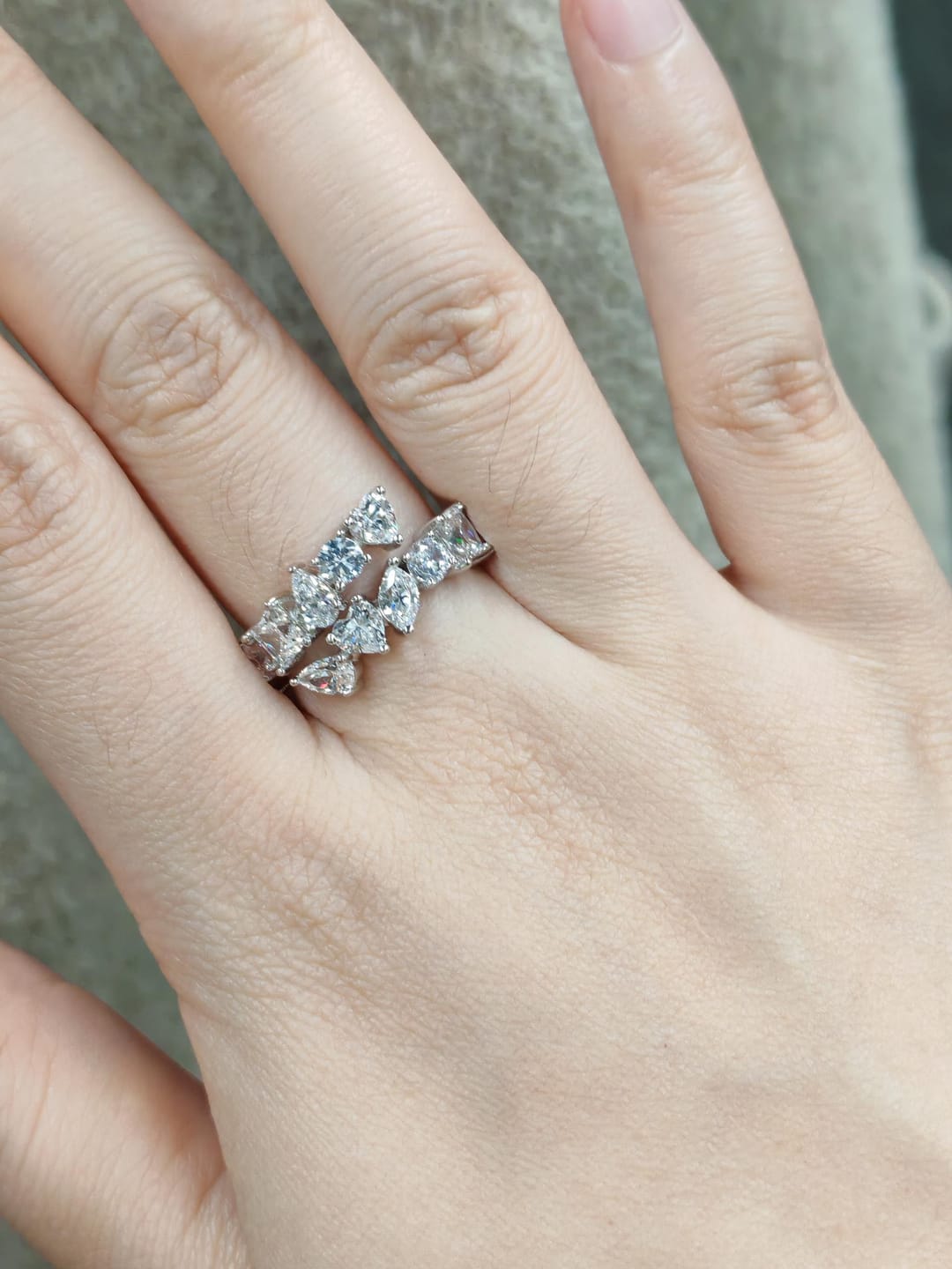 Customer photo review of Louily Special Open Design Wedding Band
