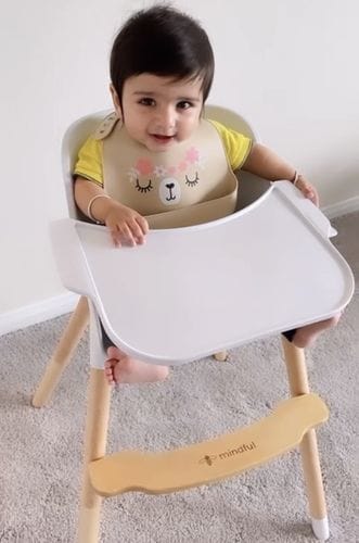 Customer photo review of Modern Baby High Chair + Convertible Toddler Chair