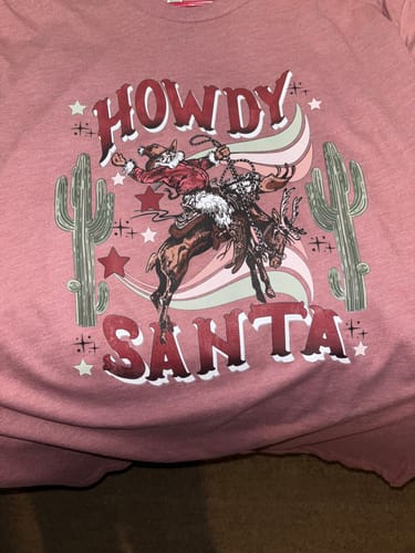 Customer photo review of HOWDY SANTA DTF Transfer