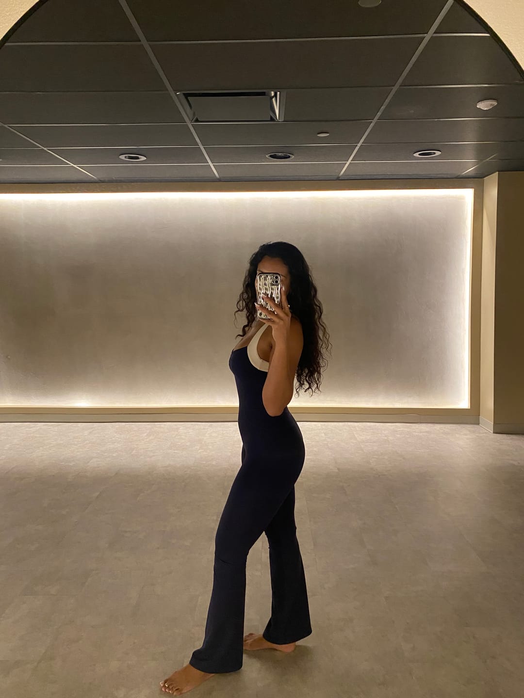 Customer photo review of The Sculpt Onesie / Navy-Crème