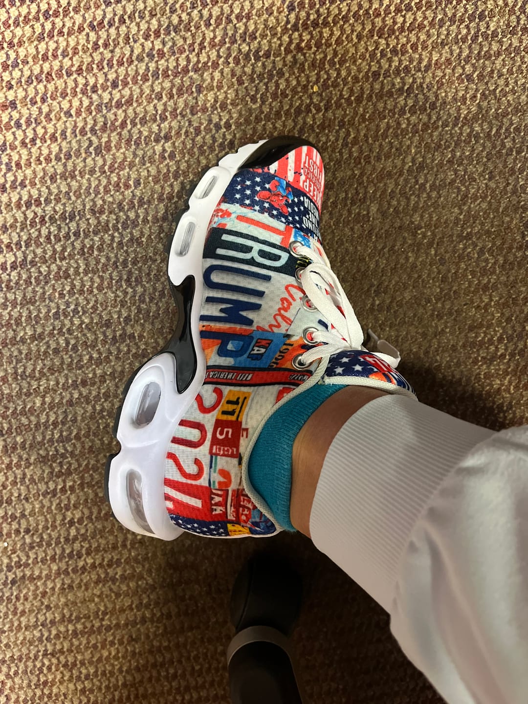 Customer photo review of Personalized Trump Sneakers, Custom Patriotic Running Shoes,Flag Shoes,TN-24020043