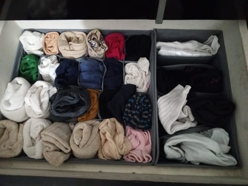 Customer photo review of Qoolish 4-Pack Undergarments Drawer Organizers (Available in 5 Colors)