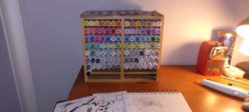 Customer photo review of Ohuhu - Organizador Bambú para 126 Marcadores