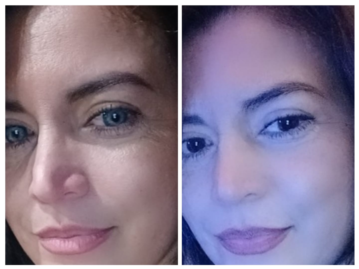 Customer photo review of Amazonia Antarctic Blue Prescription Colored Contact Lenses