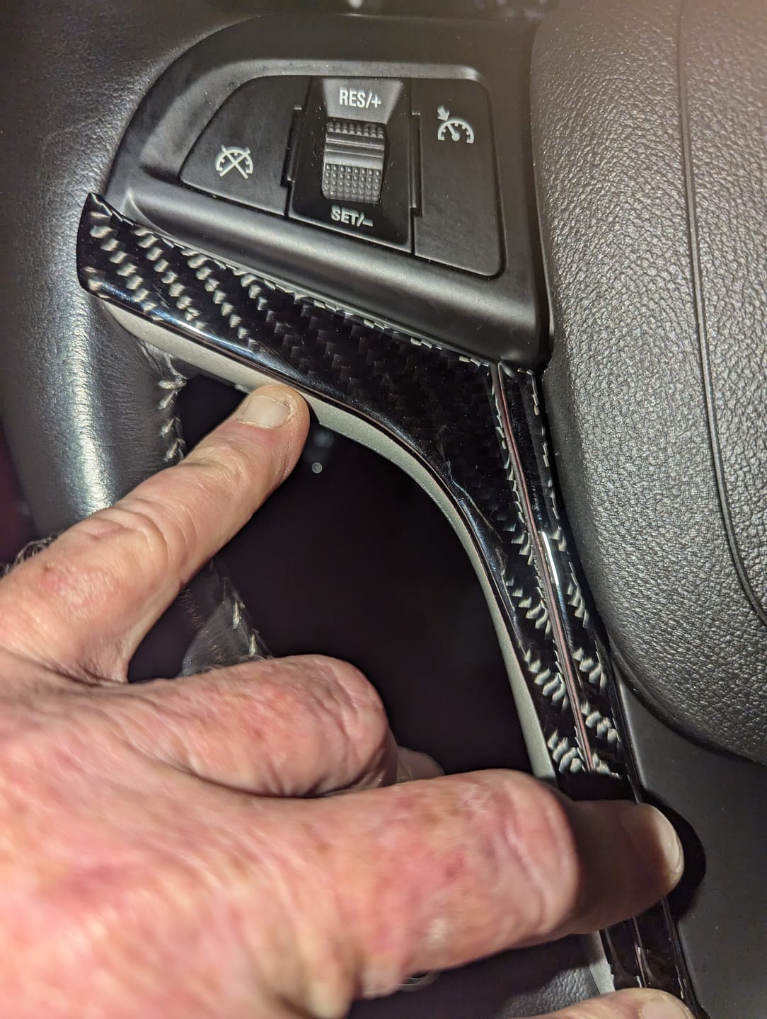 Customer photo review of Carbon Fiber Steering Wheel Overlay for Chevrolet Camaro 2013-2015